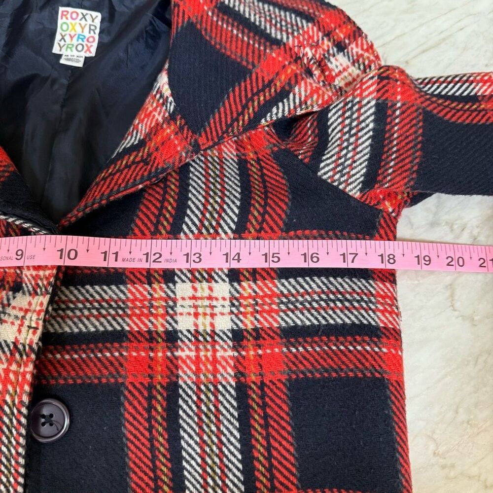 Roxy Plaid Peacoat Multicolor Button Closure Wool… - image 7